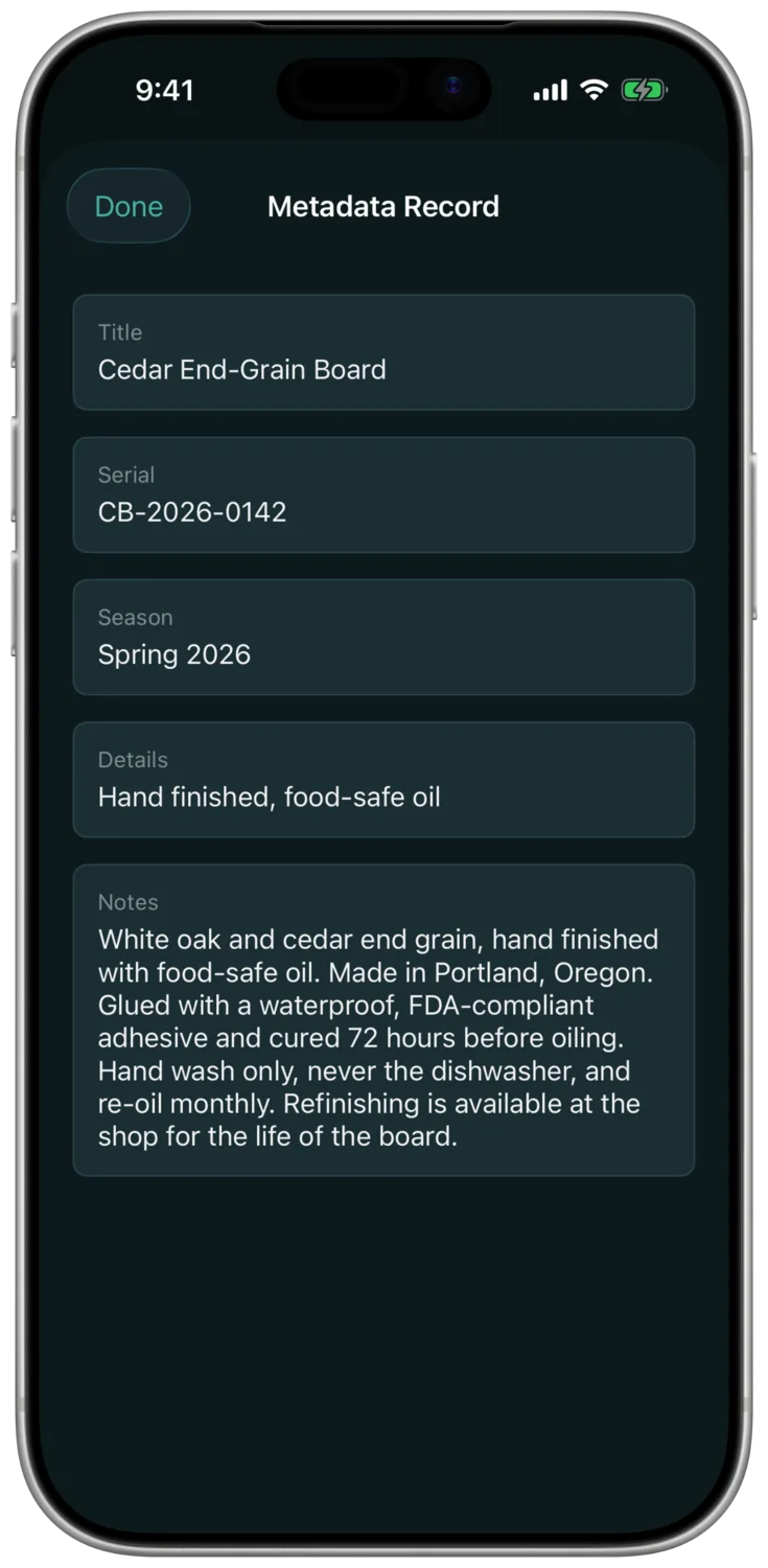 The OnceMark app: the record at full length