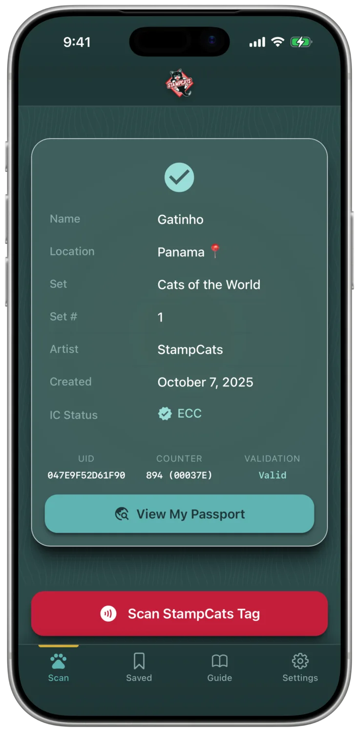 The StampCats app: verified as genuine