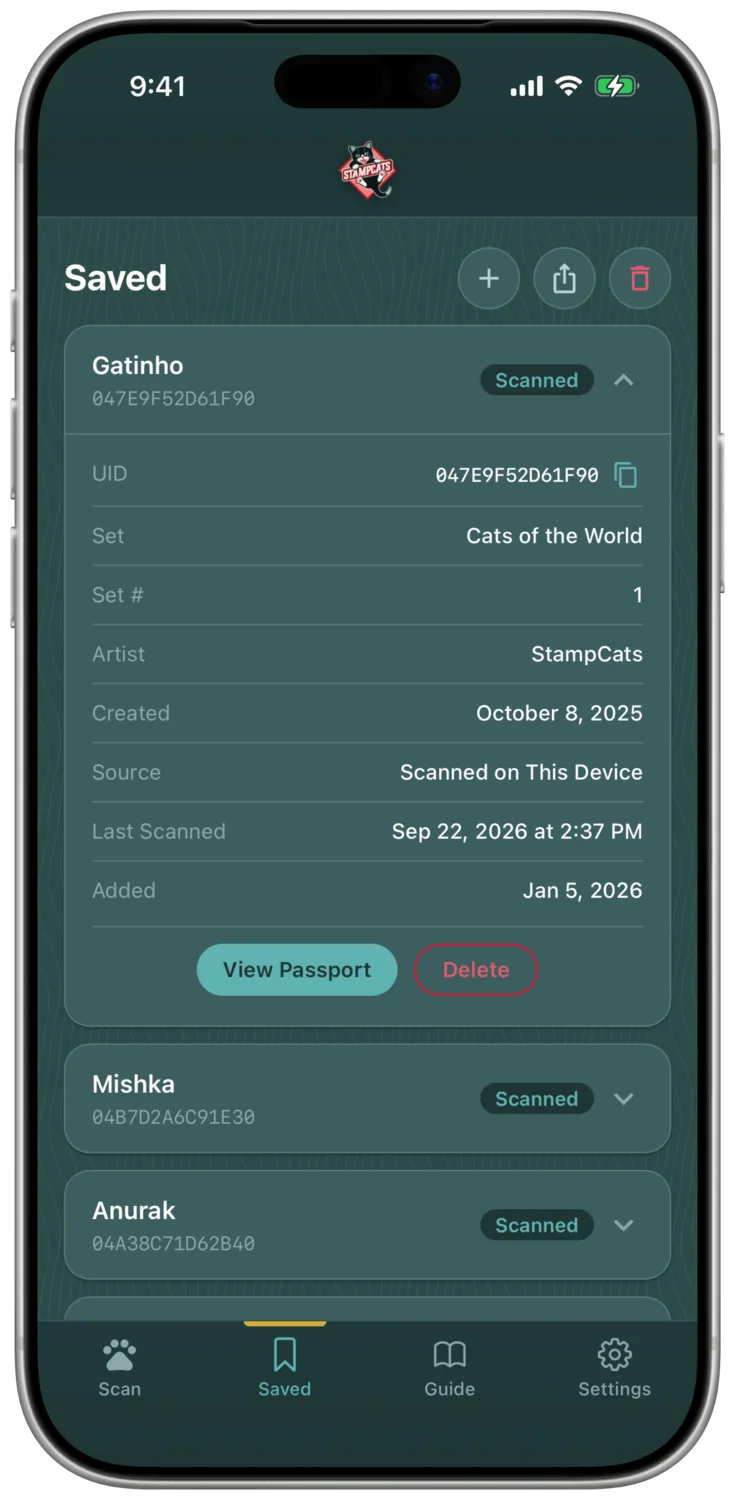 The StampCats app: every passport you have collected