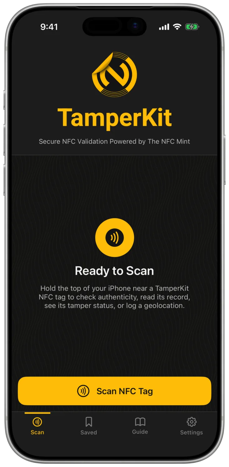 The TamperKit app: ready to scan